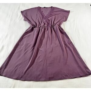 Bloomchic Purple Short Sleeve Dress Knee Length Women's US 14-16